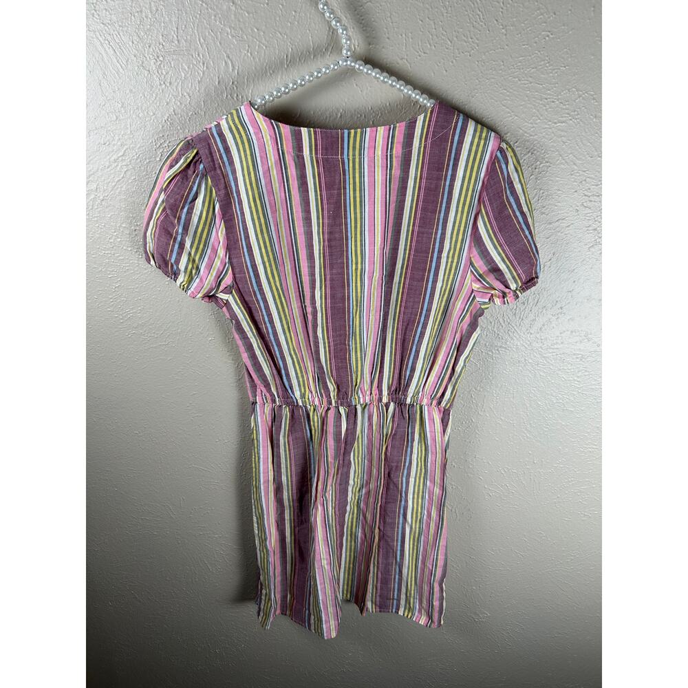 Express Size Small Dress Lightweight Cotton Preppy Spring Colorful Stripe Summer - Picture 9 of 9